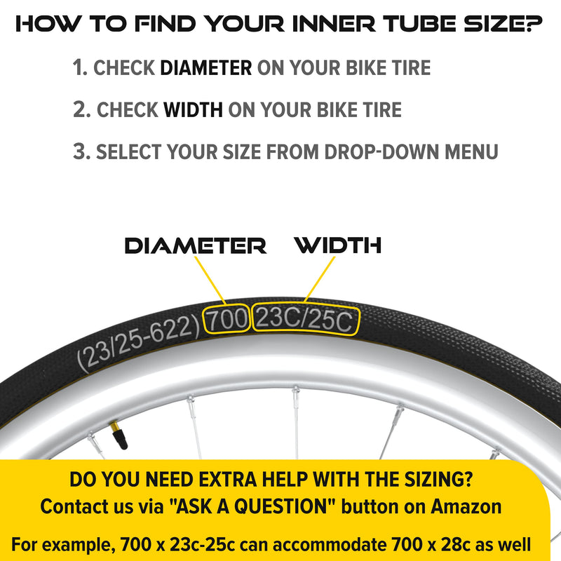 [Australia - AusPower] - Ultraverse Bike Inner Tube for 700x23-25c, 700x35-43c, 28 inch Bicycle Wheel Sizes with 48mm Presta Valve - Butyl Rubber Tubes for Road and Gravel Bikes - 2 Tubes with 2 tire levers Included PRESTA VALVE - 700C 700 x 23-25c 