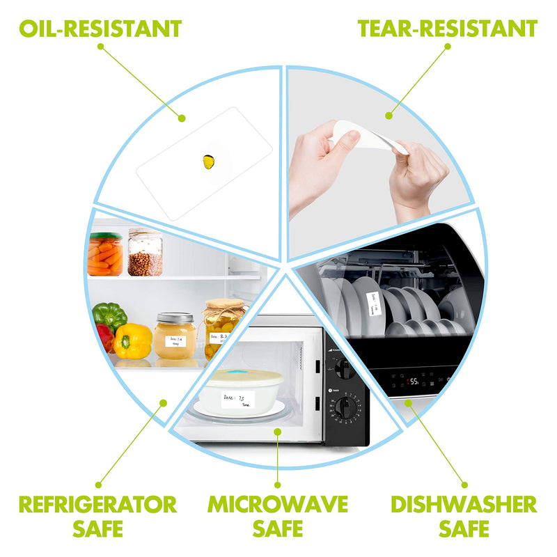 [Australia - AusPower] - 1000 Blank Removable Freezer Labels Water Oil Resistant with Perforation Line for Food Containers Jars Pantry Organization (Each Measures 1” x 2”) 1” x 2” 