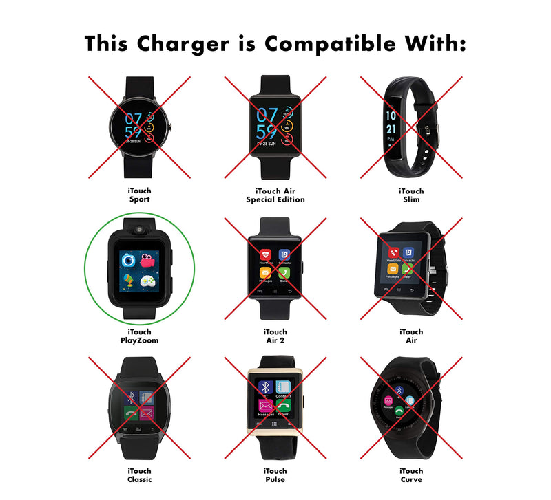[Australia - AusPower] - PlayZoom Smartwatch for Kids Charger Cable, Replacement USB Charging Cord for PlayZoom Children's Smartwatches, Compatible ONLY for The PlayZoom Kids Smartwatch (Blue, 5 Feet) Blue 5ft 