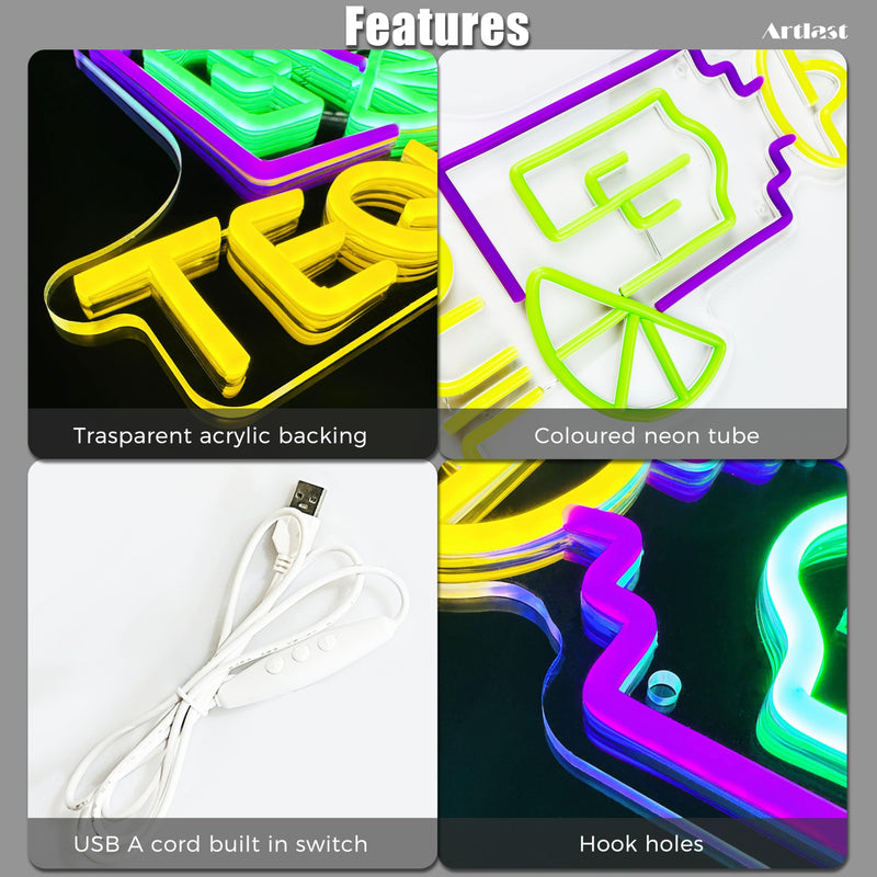 [Australia - AusPower] - Artlast Tequila Neon Sign LED Neon lights for Wall Decor Tequila Signs for Home Bar Beer Bar Restaurant Man Cave Club Tequila Gift 