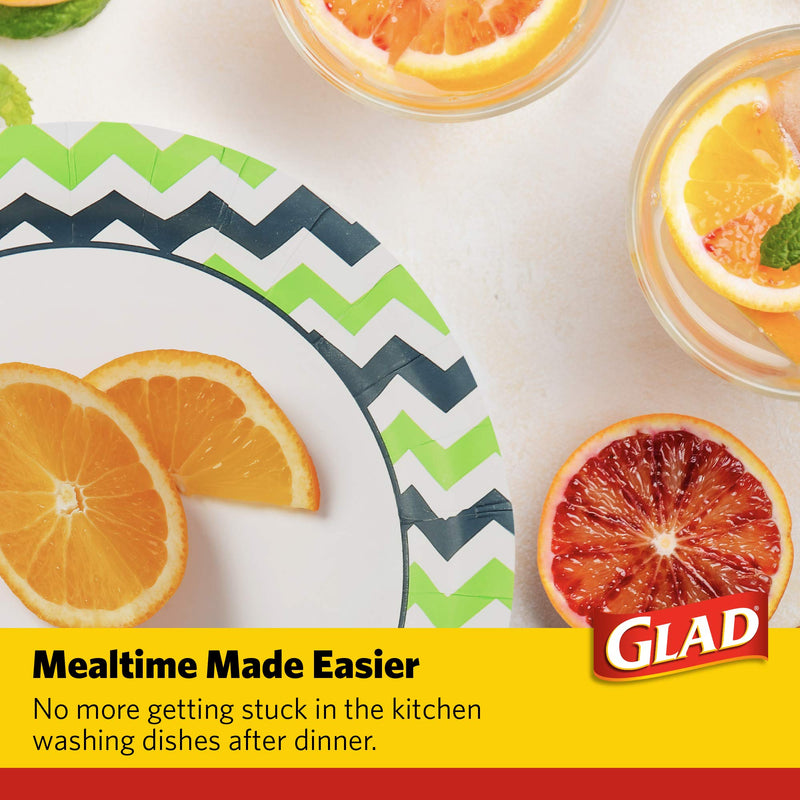 [Australia - AusPower] - Glad Disposable Paper Plates 7" | Chevron Design Glad Paper Plates | Soak Proof Microwavable Disposable Plates | Cut Resistant Everyday Plates for All Occasions, 7 Inch Paper Plates (50 Count) 7" Plates - 50 Count 