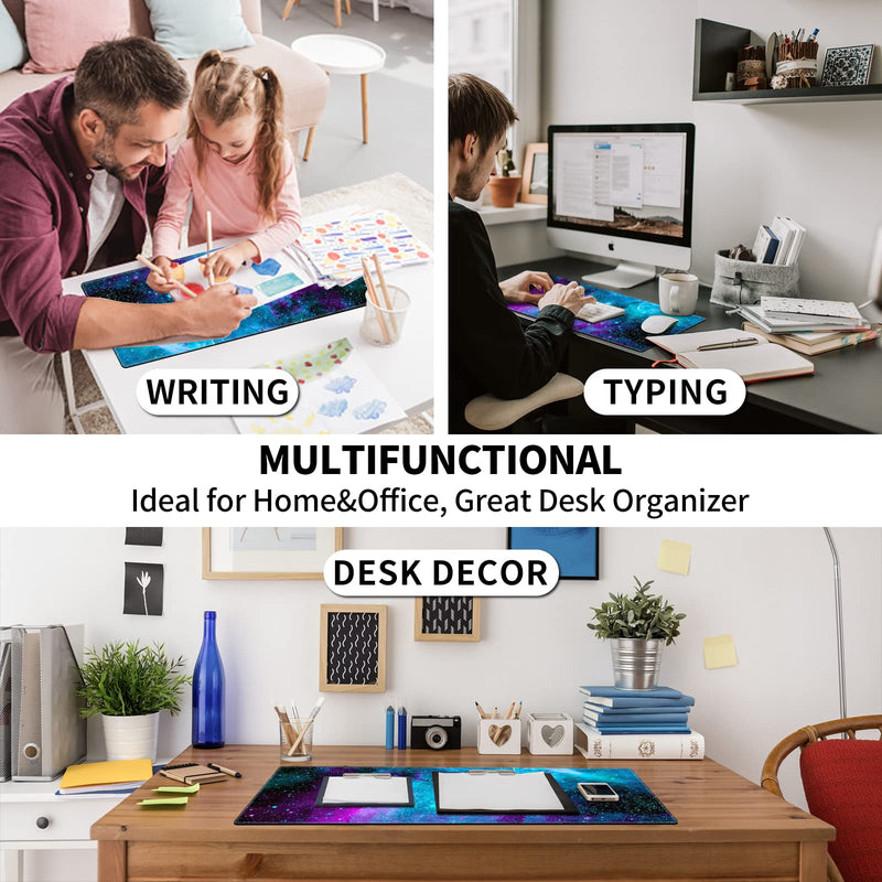 [Australia - AusPower] - Pretty Mouse Pad and Gel Wrist Rest Set, Extended Desk Mat (31.5" x 11.8") with Memory Foam Ergonomic Keyboard Pad, Large Gaming Mouse Pad Non-Slip Easy Typing for Home Office, Milky Way Galaxy Stars XL-31.5"x11.8"x0.12" 