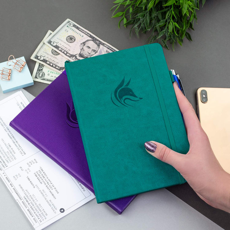 [Australia - AusPower] - Clever Fox Check Register – Deluxe Checkbook Log with Check & Transaction Registers, Bank Account Register Booklets for Personal and Work Use, A5 Hardcover - Turquoise A5 (5.8'' x 8.3'') 