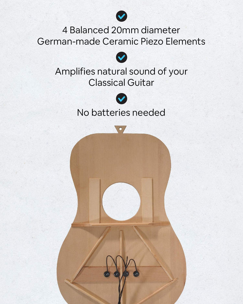 [Australia - AusPower] - Journey Instruments Passive Piezo Acoustic Pickup – EP004K Four Balanced German-made Passive Piezo Pickup Elements – Piezo Pickup for Classical Guitars Classical Guitar Pickup 4-Piezo Pickup 