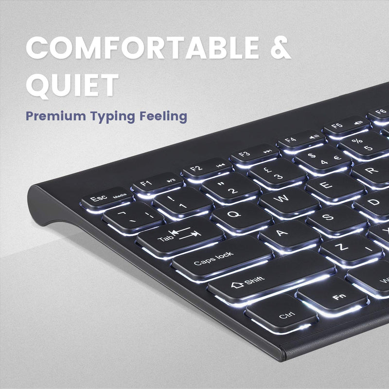 [Australia - AusPower] - Perixx PERIBOARD-429 US Wired Mini Backlit Keyboard - Thin and Silent Scissor Keys - White Backlight Color - US English 