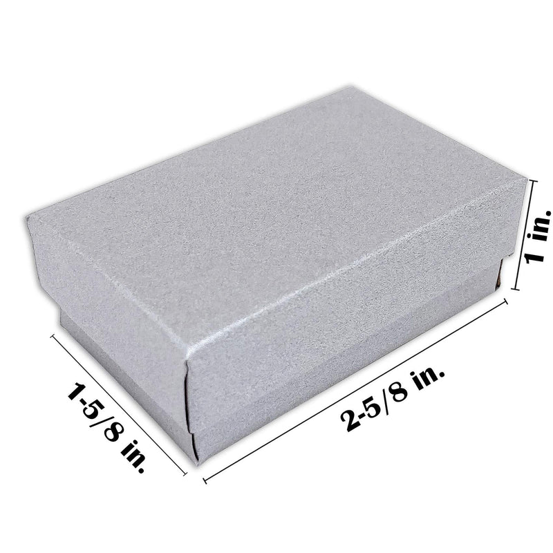 [Australia - AusPower] - TheDisplayGuys 25-Pack #21 Cotton Filled Cardboard Paper Jewelry Box Gift Case - Pearl Gray (2 5/8" x 1 5/8" x 1") 2.62x1.62x1 Inch (Pack of 25) 