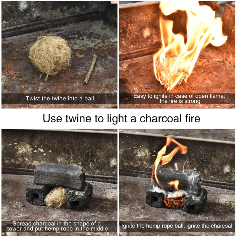 [Australia - AusPower] - GOLDACE100% Windproof, Rainproof and Moisture- Emergency Survival Tool Kits| Long-Lasting Fire Starters for Campfires| Camping Cooking Kindling Tinder| fire Rope Hemp core| Unlimited Shelf Life thick 4 