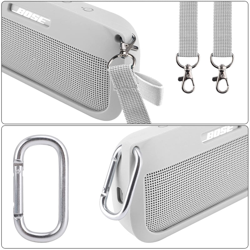 [Australia - AusPower] - co2CREA Soft Silicone Case Replacement for Bose SoundLink Flex Bluetooth Portable Speaker (Silicone Case, White Smoke Case) 