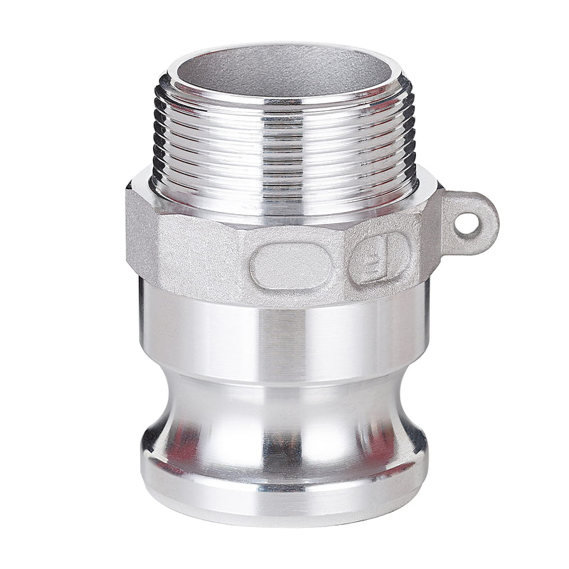 [Australia - AusPower] - Aluminum Global Cam Lock Fittings Type F Cam & Groove Hose Fittings, 2 inch Camlock Coupling, 2" Plug x 2" NPT Male 