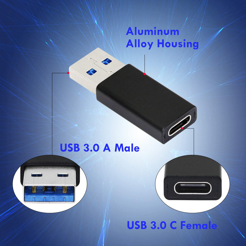 [Australia - AusPower] - CERRXIAN USB C to USB 3.0 Adapter, USB C 3.1 Female to USB 3.0 Type A Male Adapter Double-Sided 5Gbps Support Data Sync and Charging (MF) 