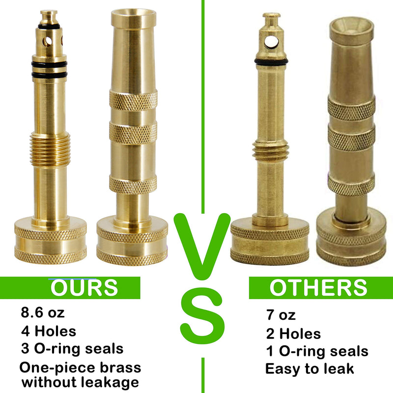 [Australia - AusPower] - Biswing Brass Hose Nozzles, Heavy-Duty Brass Adjustable Twist Hose Nozzle, 2 Pack (4"), VI3432 