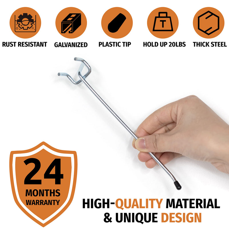 [Australia - AusPower] - HUHOLE Pegboard Hooks 50PC Pegs Ideal Garage Organization Wall Storage Tool Organizer Fit 1/4" 1/8" Peg Board with Plastic Tip 2 Inch 
