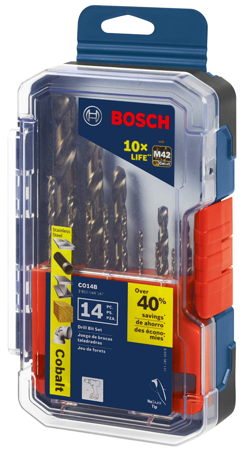 [Australia - AusPower] - BOSCH CO14B 14 Pc. Cobalt M42 Drill Bit Set 14 pc. Drill Bit Set 