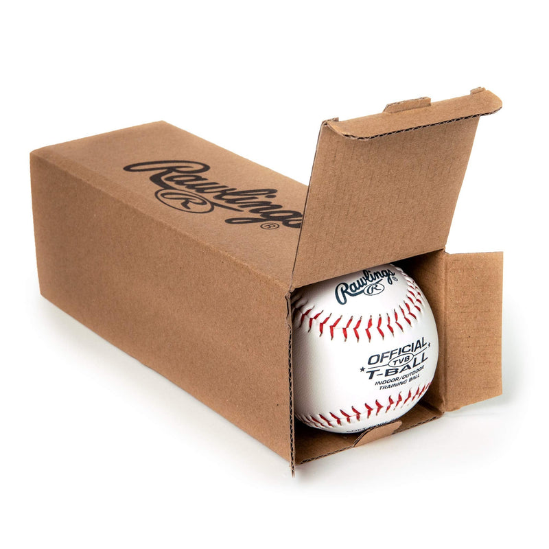 [Australia - AusPower] - Rawlings Youth Tball or Training Baseballs, Box of 3 Tballs, TVBBOX3, White, Official Size 