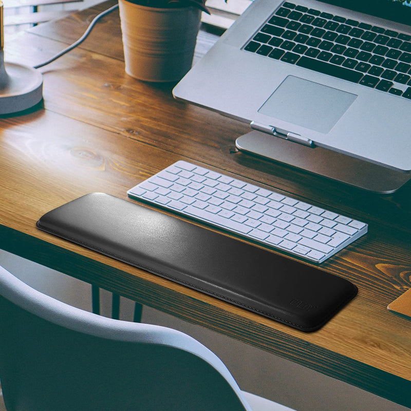 [Australia - AusPower] - Cacoy Keyboard Wrist Rest Ergonomic Soft PU Leather Wrist Support with Memory Foam-Filled for Office, Computer, Laptops, Keyboard - Black Keyboard-Wrist Rest 