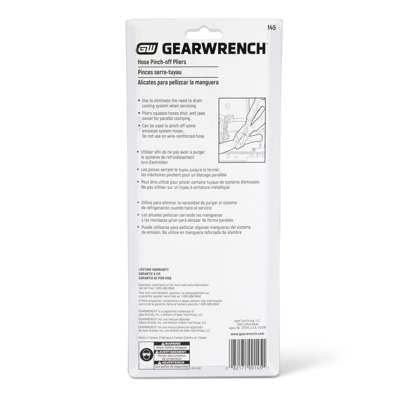 [Australia - AusPower] - GEARWRENCH Automatic Locking Ratcheting Hose Pinch Off Pliers - 145 