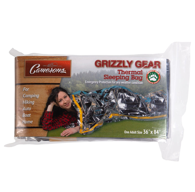 [Australia - AusPower] - Grizzly Gear Emergency Thermal Sleeping Bags Weatherproof Mylar Disaster Survival Bivouac | 7 ft x 3 ft | Compact Lightweight Shelter Signal Reflective Utility | Premium Prepper 2 Pack 