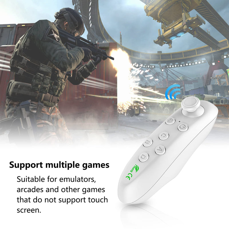 [Australia - AusPower] - YACSEJAO VR Remote Controller Wireless Adapter VR Joystick Gamepad Remote Controller for mobile phone/tablet/TV box /PC to Control Music Video, Games, Selfie, Mouse, E-Book (White) 
