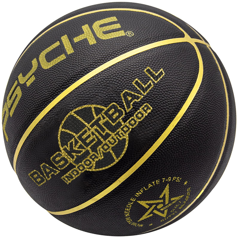 [Australia - AusPower] - Wisdom Leaves Rubber Basketball(27.5") Size 5 for Kids/Youth,(29.5'') Size 7 Basketball for Adults Elders Outdoor Indoor Pool Play Games Black 