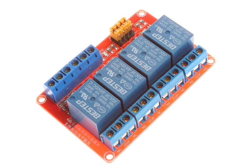 [Australia - AusPower] - NOYITO 4-Channel Relay Module 5V 12V 24V High Low Level Trigger with Optocoupler Isolation Relay Load AC 250V 10A DC 30V 10A (DC 5V, Red) DC 5V 