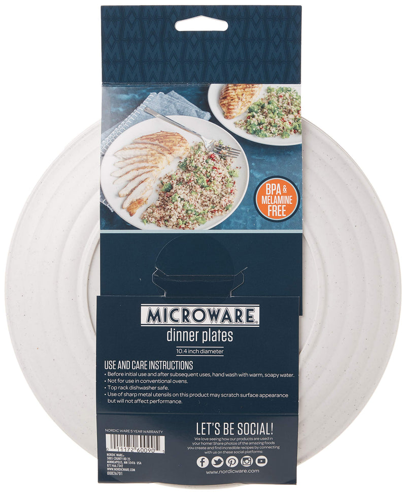 [Australia - AusPower] - Nordic Ware Plates Microwave Serveware, 10", White 
