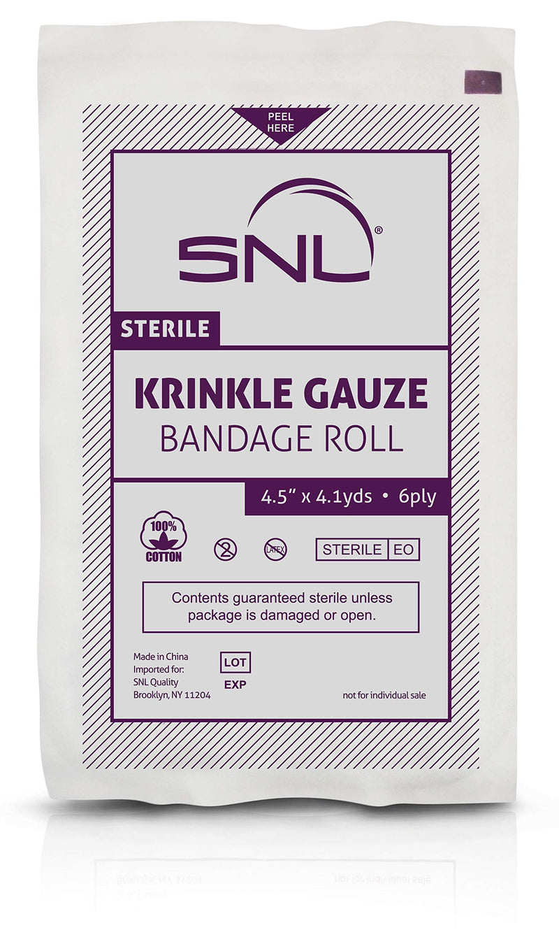 [Australia - AusPower] - SNL Sterile Krinkle Kerlix Type 4 1/2" x 4 1/8 Yds, Latex Free, Hospital Grade Bandage Roll - Pack of 6 