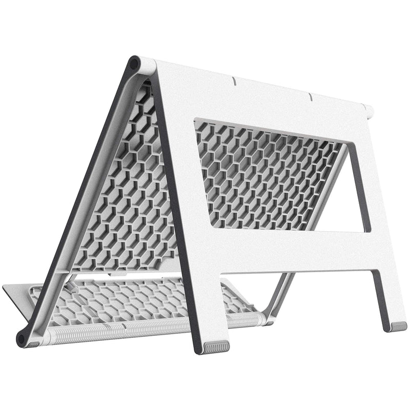 [Australia - AusPower] - Readaeer Portable Book Stand Free Angle Adjustable Book Holder for Reading Textbook Foldable Lightweight Book Rest (White) White 