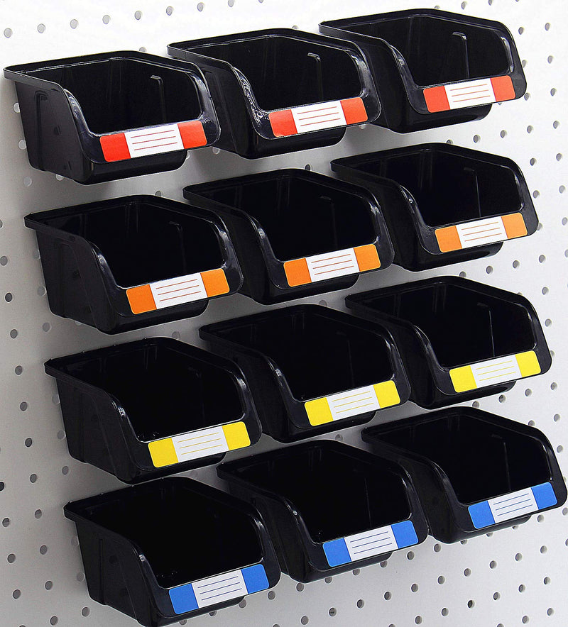 [Australia - AusPower] - Pegboard Bins Kit 12 PACK Black Pegboard Parts Storage Tool Peg Borad Workbench Bins Organize Hardware,Attachments,Accessories (12 Pack) 