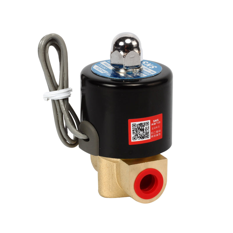 [Australia - AusPower] - SNS 2W025-N08/DC12V 1/4"NPT Brass Electric Solenoid Valve Normally Closed Water, Air, Diesel 1/4''NPT DC12V 