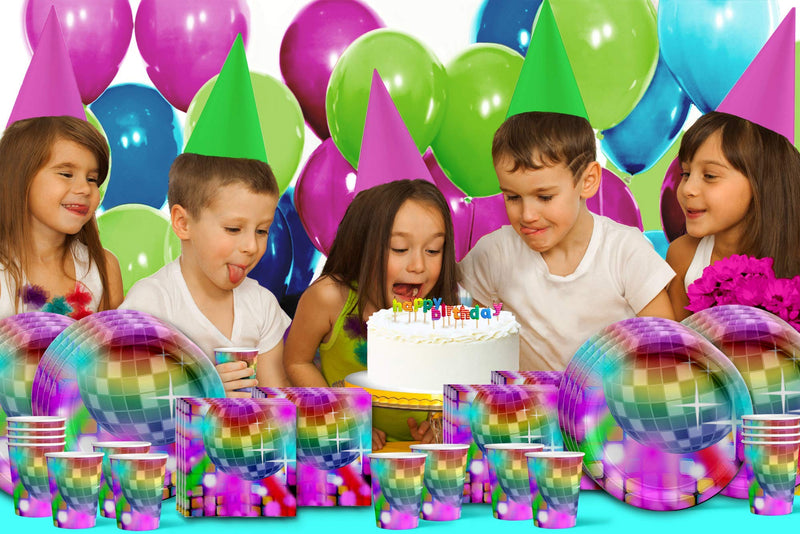 [Australia - AusPower] - Disco Birthday Party Supplies Set Plates Napkins Cups Tableware Kit for 16 