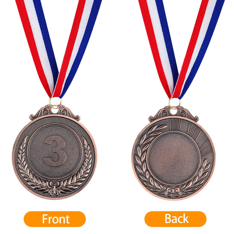[Australia - AusPower] - Award Medals 1st 2nd 3rd(Gold, Silver, Bronze) Metal Olympic Style Winner with Neck Ribbon, 2 Inches 12 Pack 