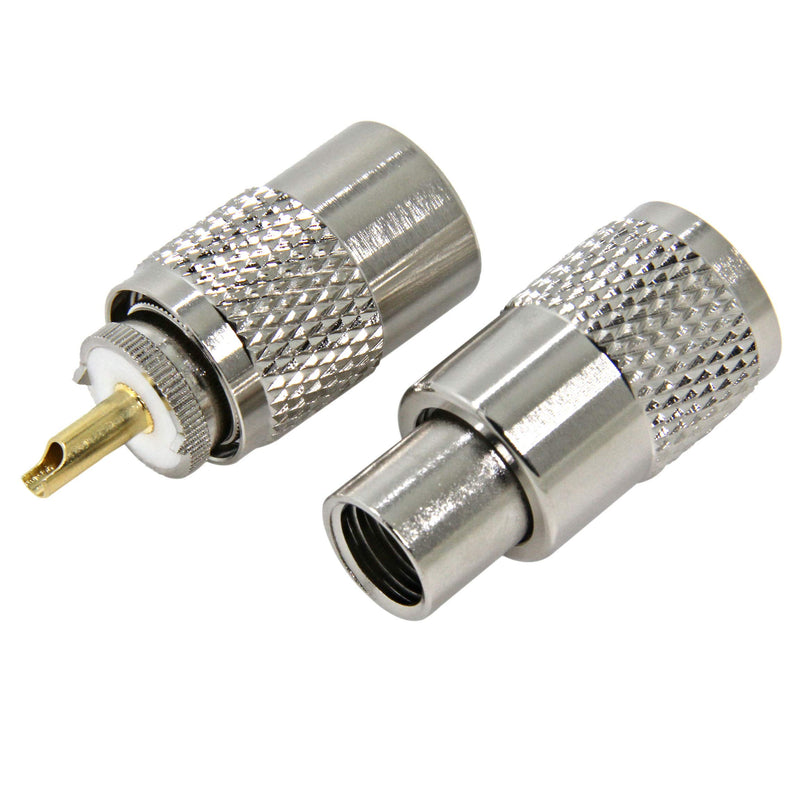 [Australia - AusPower] - PL259 Coax Connectors, 2 Pack PL259 UHF Male Solder Coax Connectors with UG-175 Reducer Low Loss RFAdapter for RG58, RG-213, RG142, LMR195 2-Pack 