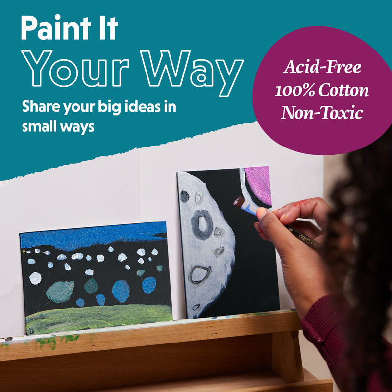 [Australia - AusPower] - Crafts 4 All Canvases for Painting - Blank Canvas Boards, Triple Primed 100% Cotton Canvas Panels for Acrylic, Oil & Watercolor Paint | Bulk Art Panels, Black/White Canvas - 12 Pack, 4x6 / 5x7 
