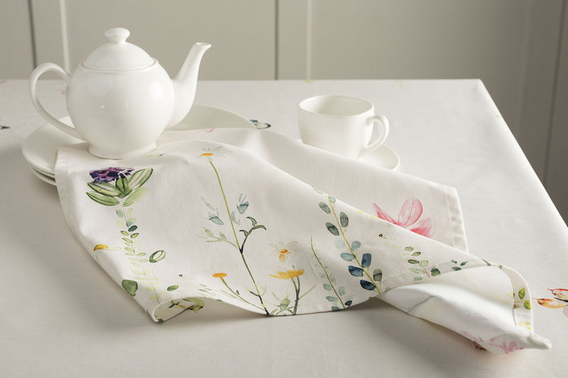 [Australia - AusPower] - Maison d' Hermine Botanical Fresh 100% Cotton Soft and Comfortable Set of 4 Napkins for Family Dinners Weddings Cocktail Kitchen Spring/Summer for Mothers Day (20 Inch by 20 Inch). 