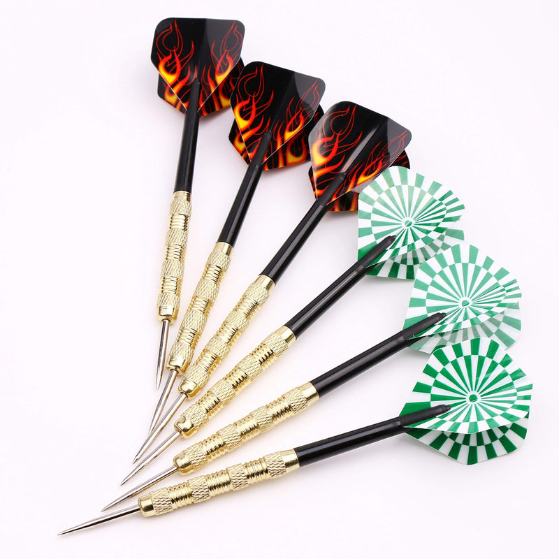 [Australia - AusPower] - MAXMAU Steel Tip Darts Set,Professional Darts Metal Tip,Metal Darts for Dartboard,18 pcs 