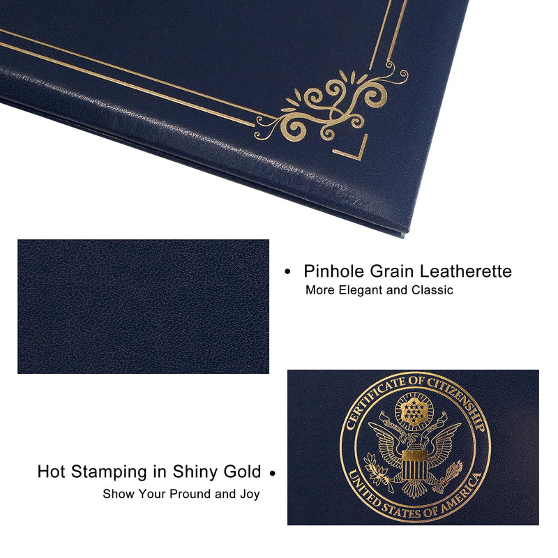 [Australia - AusPower] - GraduatePro US Citizenship Certificate Holder Naturalization Padded Leatherette Cover with Golden Great Seal of The United States for American Gifts 