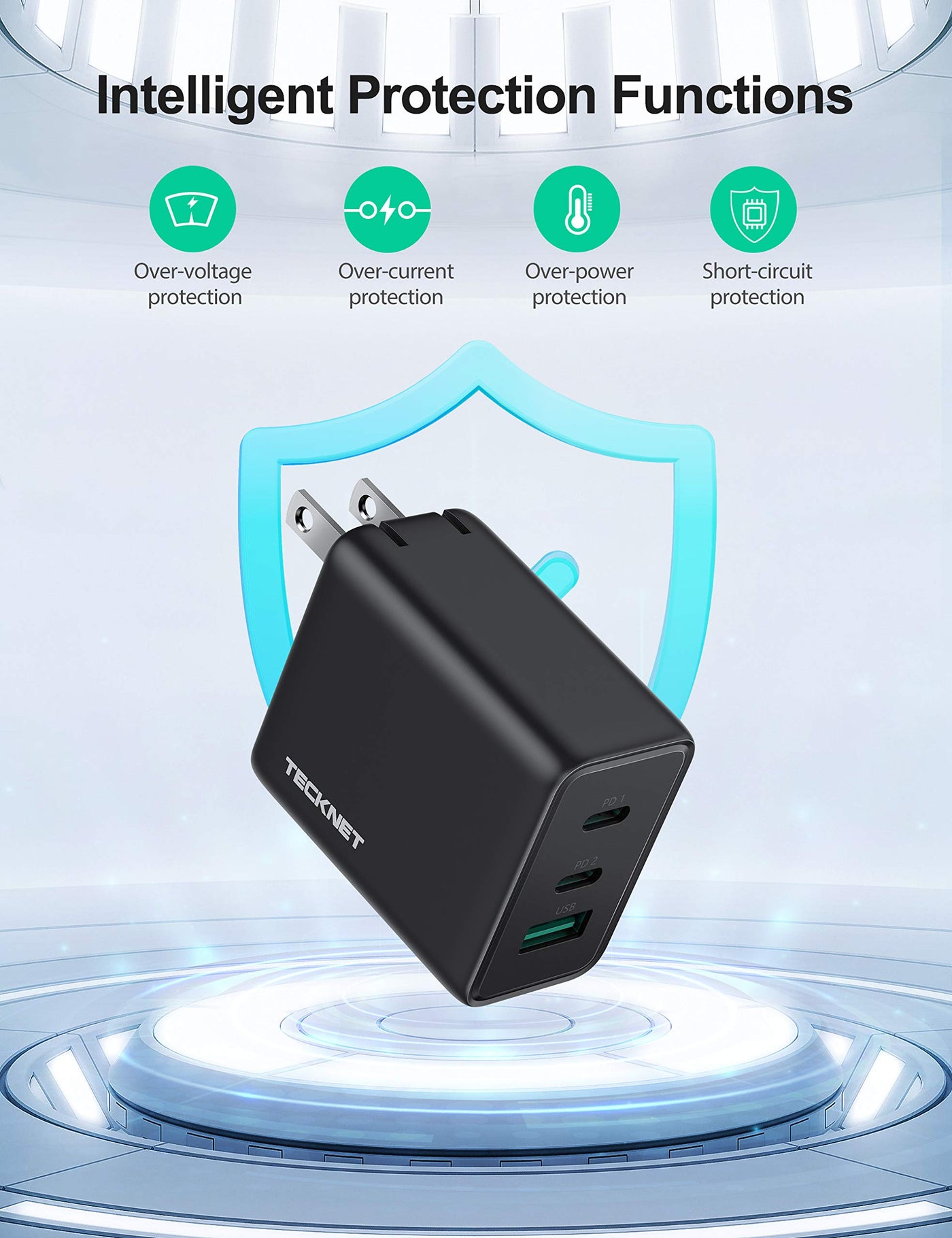 TECKNET USB C Charger PD 45W Type C Wall Charger Fast Charging