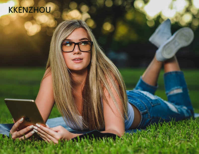 [Australia - AusPower] - K KENZHOU Blue Light Blocking Glasses/Computer/Gaming/TV/Phones Glasses with Spring Hinges, Anti Eyestrain & UV Glare, Ease Dry Eye, Headache, Blurry Vision, for Men & Women (2 Pack) Twilight and Blue 