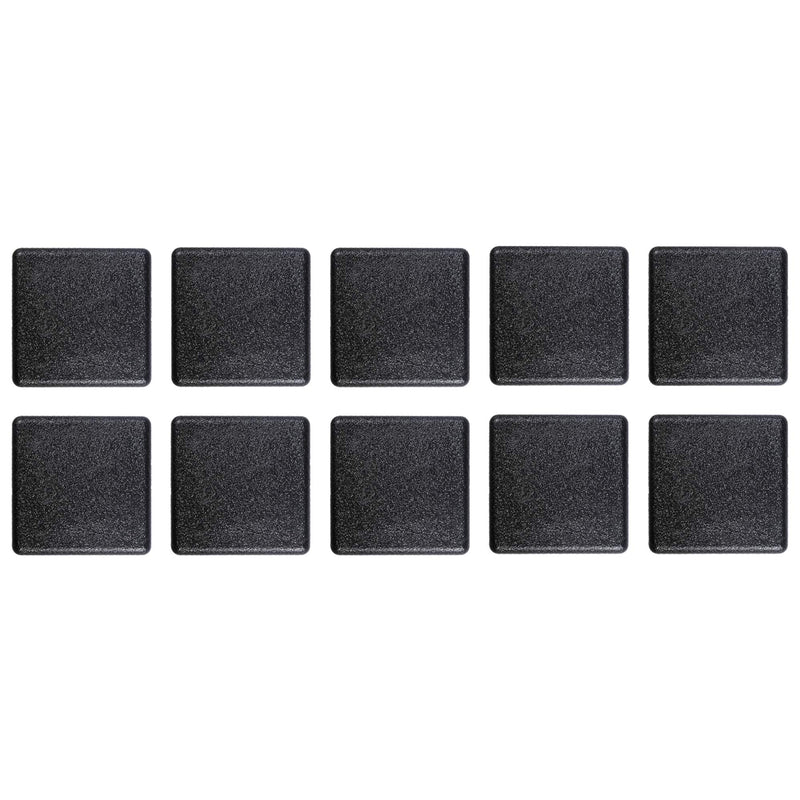[Australia - AusPower] - Prescott Plastics 0.875 Inch Square Plastic Plug Insert, Black End Cap for Metal Tubing, Fence, Glide Insert for Pipe Post, Chairs and Furnitures (10 Pack) 10 
