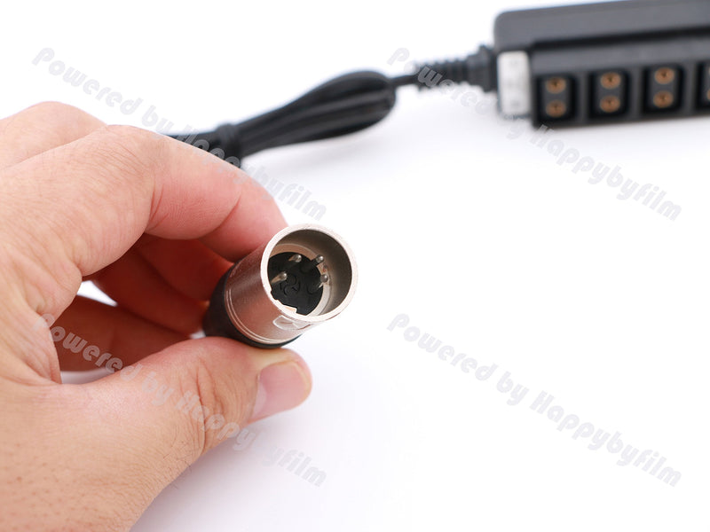 [Australia - AusPower] - Male 4pin XLR to 4 Port Female D-Tap Power Tap Hub Adapter 1.8ft Cable for Photography Power 