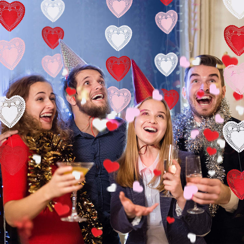 [Australia - AusPower] - Hotop 300 Pieces Mini Valentine's Heart Doilies and 500 Pieces Foam Heart Stickers Adhesive Stickers for Wedding Decoration Valentine's Day Party (Red Pink White) Red Pink White 