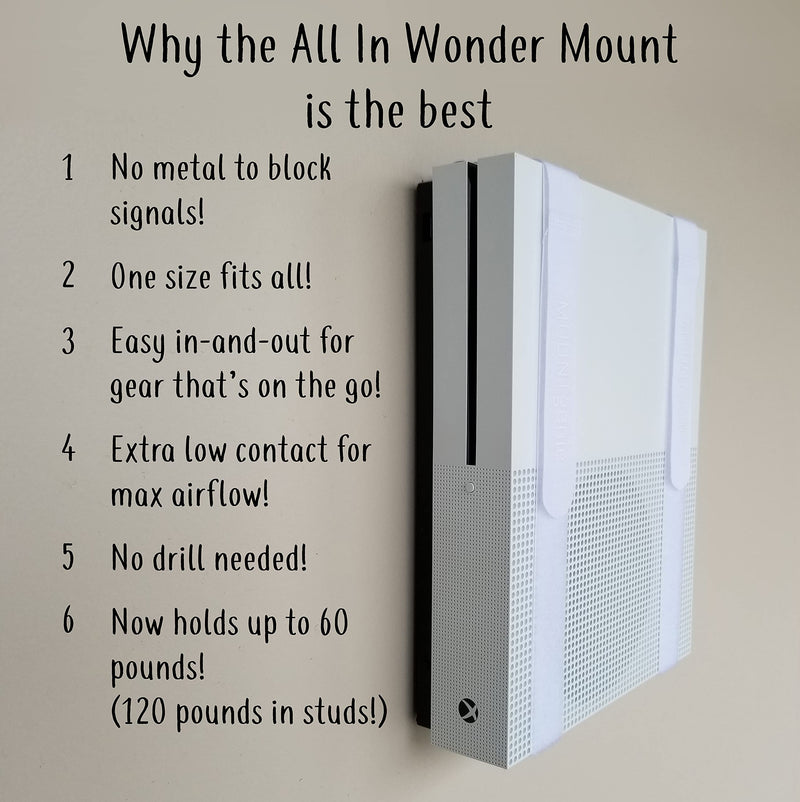 [Australia - AusPower] - The All-in Wonder Mount by Mount Genie (1-Pack): The Easiest Wall Mount for All Components Routers Modems Xbox Playstation DVRs | One Size Fits All | Stronger for 2021 | Home and Business (Black) Black, 1-Pack 
