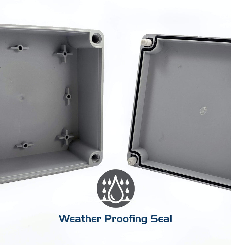 [Australia - AusPower] - DJC Supply Co. 6" x 6" x 3" Weather & Dust Proof PS Plastic Junction Conduit Box Enclosure (5.5"x5.5"x3" Interior Dimension)1 Pack 1 6" x 6" x 3" 