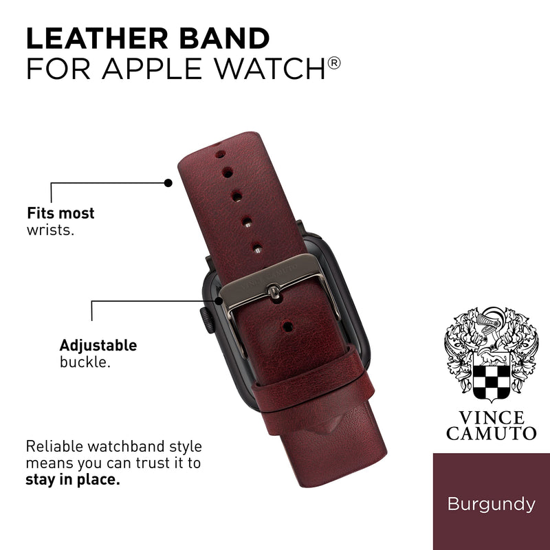 [Australia - AusPower] - Vince Camuto Fashion Bands for Apple Watch, Secure, Adjustable, Apple Watch Replacement Band, Fits Most Wrists 42/44/45mm Red 