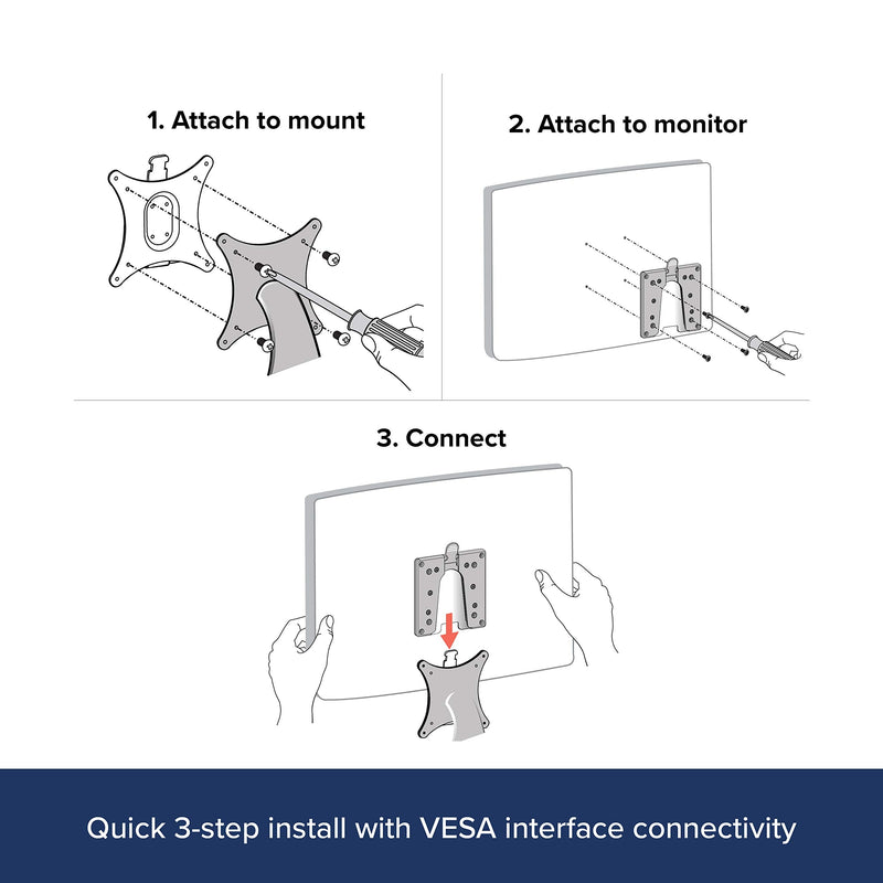 [Australia - AusPower] - Ergotron – Quick Release Bracket – for Monitor and TV Screens Up to 35 lbs, Less Than 3 Inch Display Depth – Add-on for VESA Monitor Arms 
