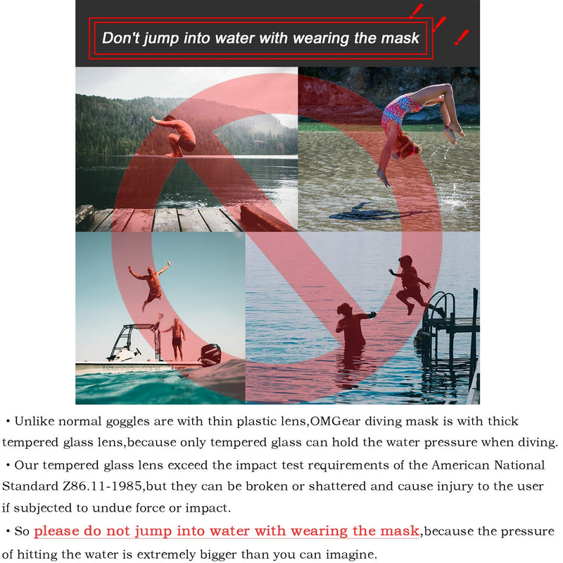 [Australia - AusPower] - OMGear Swim Mask Dive Goggles Swimming Goggles with Nose Cover Snorkeling Gear Junior Adult Snorkel Mask for Scuba Diving Spearfishing Neoprene Strap Impact Resistance 