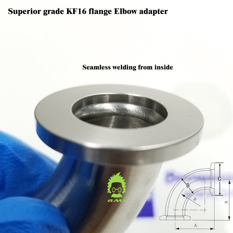 [Australia - AusPower] - Superior Grade - Elbow Fitting for ISO KF Flange (KF16 90° Elbow) 90° KF16 Elbow 