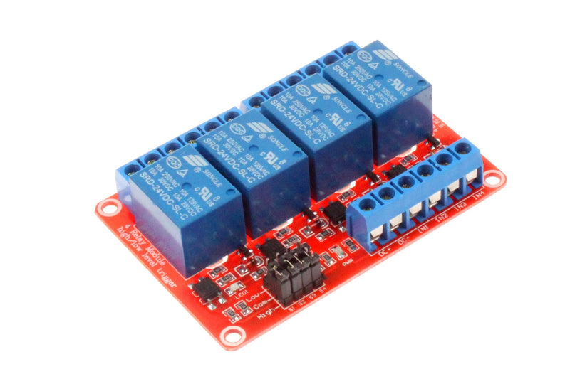 [Australia - AusPower] - NOYITO 4 Channel Relay Module High Low Level Trigger With Optocoupler Isolation Load DC 30V AC 250V 10A for PLC Automation Equipment Control Industrial Control (4-Channel 24V) 4-Channel 24V 