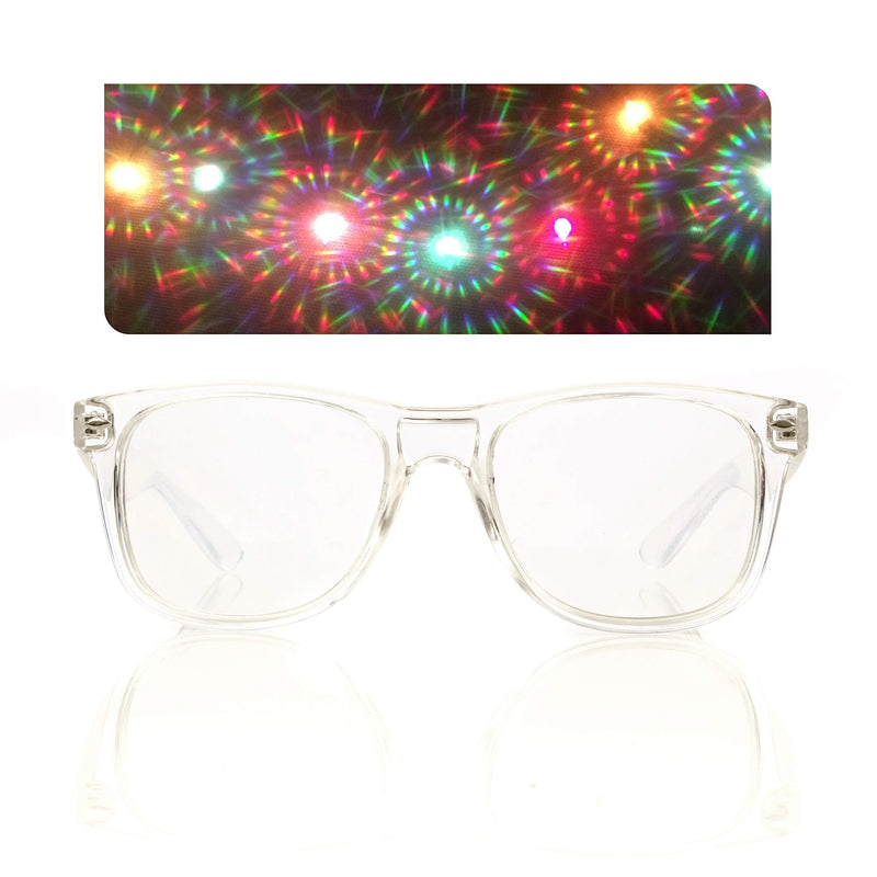 [Australia - AusPower] - Spiral Diffraction Glasses - for Raves, Festivals and More Clear Spiral - Clear 