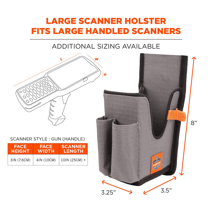 [Australia - AusPower] - Ergodyne Squids 5540 Barcode Scanner Holster Pouch for Gun Grip Mobile Computers, Holder for Handheld Bar Code Scanners, Belt Loop Attachment Large Handheld Barcode Scanner Holster with Belt Loop 